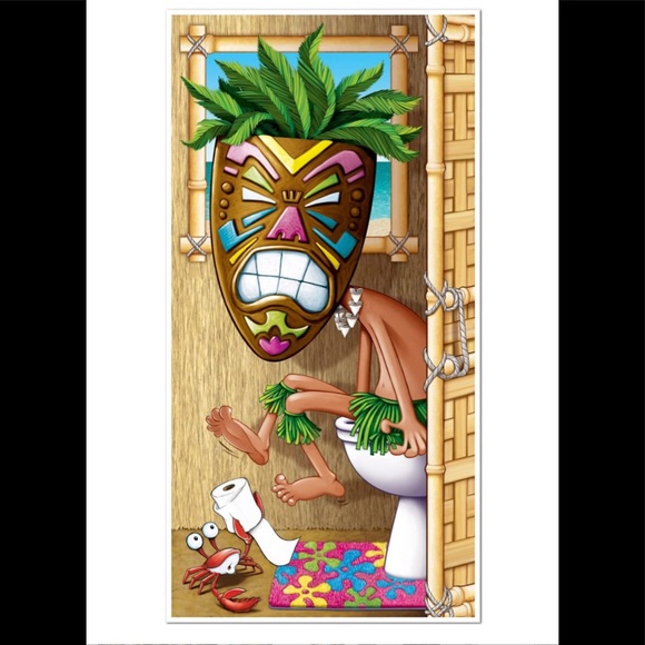 🌺Tiki Totem Pole Photo Door Banner Luau Party Decoration - Picture 3 of 6